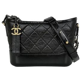 Chanel Bolsa Gabrielle Hobo Small Black Series em pele de vitelo Preto