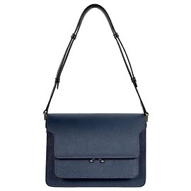 Marni Sac Trunk en Saffiano Medium Orion Blue Bleu