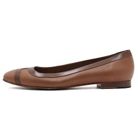 Hermès Sapatilhas de couro bicolor para mulher Marrom