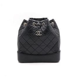 Chanel Gabriel kleiner Rucksack aus schwarzem Kalbsleder Schwarz