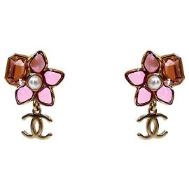 Chanel Orecchini Coco Mark Flower Rosa