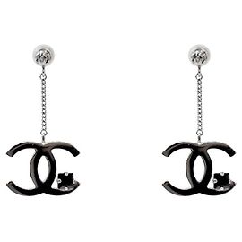 Chanel Orecchini Drop CC Silver Argento