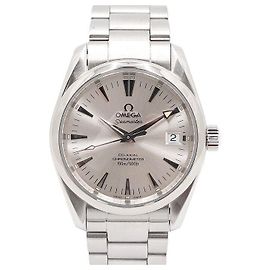Omega Orologio automatico da uomo Aqua Terra in acciaio Argento