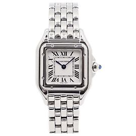 Pasha de Cartier Small Quartz Steel Damenuhr Silber