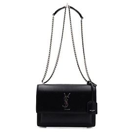 Saint Laurent Borsa a tracolla Sunset Monogram Chain Medium in nero Nero