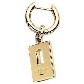 Céline Orecchini Charm Lock in ottone con finitura oro D'oro