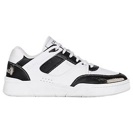 Céline Trainer Low Schnürsneaker aus Kalbsleder Optic White Black Weiß