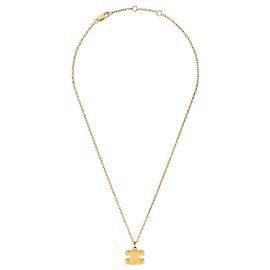 Céline Colar Chunky Triomphe em latão com acabamento dourado Dourado