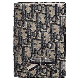 Dior Copripassaporto Blue Oblique Jacquard Blu