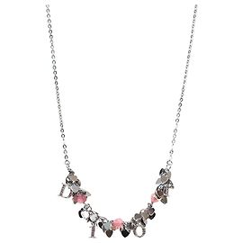 Dior Collar Beaded Heart Cubic Silver Rosa