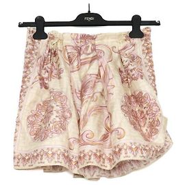 Fendi Saia plissada de seda com logo FF Baroque para mulher Multicor