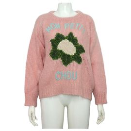 Gucci Mohair-Mischung Cauliflower Strickpullover für Damen Rot