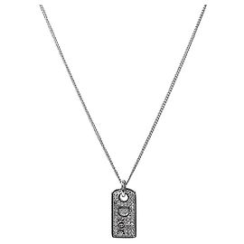Dior Collar de Plata Placa Cúbica Plata