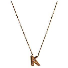 Louis Vuitton Collar de Inicial en Oro Dorado