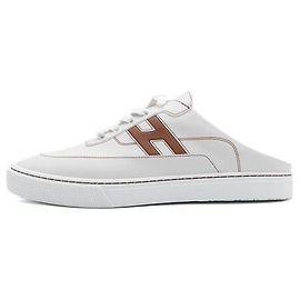 Hermès Blanc Naturel KEEP Mule Sneakers pour Hommes Saison Blanc