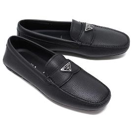 Prada Saffiano Leather Driving Shoes Black