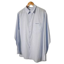 Dior Camisa oversized em popeline com riscas Logo Couture para homem, Azul Azul