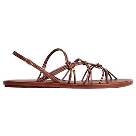Céline Sandales plates Knot Triomphe en chèvre Red Wood Rouge