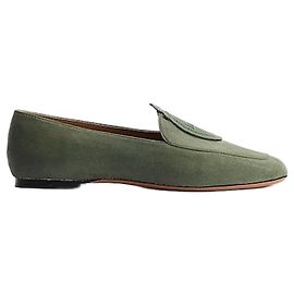 Dior Mocassini Medallion in camoscio di capra Khaki Marrone