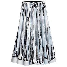 Dior Falda midi acampanada Riviera de popelín de algodón azul con motivo tie-dye negro Azul