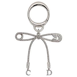 Dior Pingente de Bolsa Studio Couture Acabamento Prateado Metal Cristal Prata