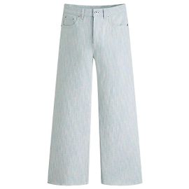 Dior Jeans Regular Fit Azul Claro em Denim de Algodão Lavado Oblique Azul