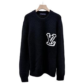 Louis Vuitton Intarsia-Strickpullover Rundhals schwarz Schwarz
