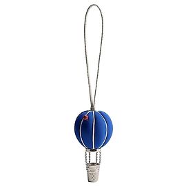 Dior Luftballon Taschenanhänger Blauer Stoff Messing Antik-Silber-Finish Blau