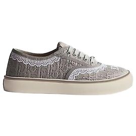 Zapatillas Saltwind Grey Trianon Dior Oblique Bordado Algodón White Lace Castaño