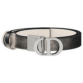 Dior Wendelgürtel Black Latte aus glattem Kalbsleder Schwarz