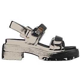 Louis Vuitton Dioract Platform Sandals Black Leather Black