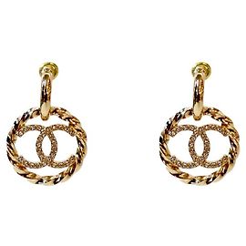 Chanel Orecchini a goccia in cristallo D'oro