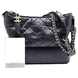 Chanel Gabrielle Hobo Medium Chain Shoulder Bag Black