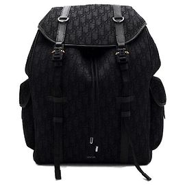 Dior Black Oblique Jacquard Hit the Road Men's Backpack Black