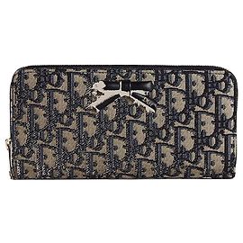Dior Cartera Slim Voyager Blue Oblique Jacquard Azul