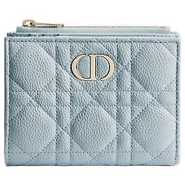 Dior Carro Dalia Wallet Ice Blue Cannage Grain Calfskin Blue
