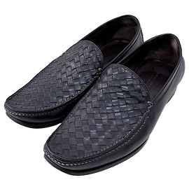 Bottega Veneta Mocassin en cuir Intrecciato Noir Noir