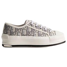 Dior Sneakers Walk'n' Platform Stone Gray Oblique Embroidery Cotton Marrone