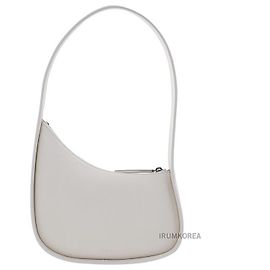 The row Bolsa Tote de couro meia lua para mulheres NIVPD Prata
