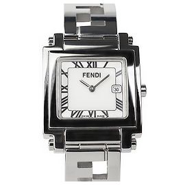 Fendi Quattro FF Logo Square Frame Men's Watch White