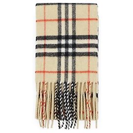 Burberry Sciarpa Slim Check in Cashmere (Sand) Marrone