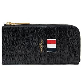 Thom Browne Half Zip Wallet Black Leather Black
