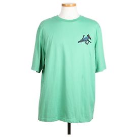 Hermès Kurzarm T-Shirt mit Pferdeleder-Patch Mintgrün Grün