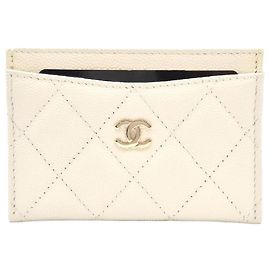 Chanel Klassischer Kartenhalter Weiß Weiß