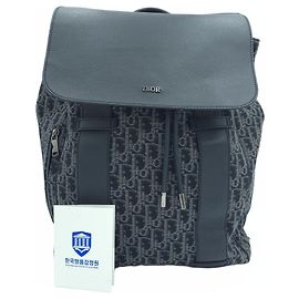 Dior Oblique Jacquard Saddle Backpack Blue Blue