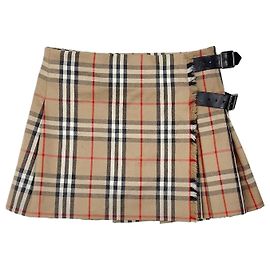 Burberry Falda de cuadros Castaño