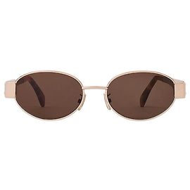 Céline Triomphe Sunglasses Metal Rose Gold Brown Brown