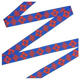 Céline Pañuelo de sarga de seda Azul/Rojo Azul