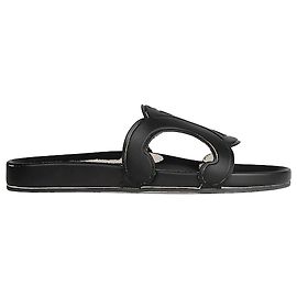 Céline Ciabatte Triomphe in pelle di vitello a concia vegetale Nero Nero