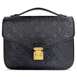 Louis Vuitton Pochette Metis Monogram Tote Bag Black Black